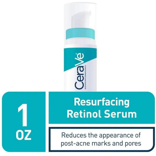 CeraVe Retinol Serum for Post-Acne Marks and Skin Texture | Pore Refining, Resurfacing, Brightening Facial Serum with Retinol | Fragrance Free & Non-Comedogenic| 1 Oz