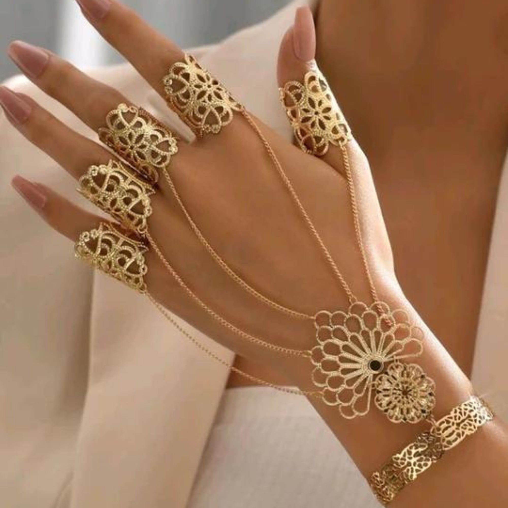 Hollow Out Mittens Bracelet ( Pair ).