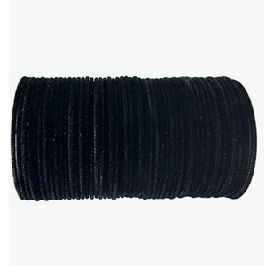 Black Fabric, metal bangle set ( 36 pcs) Each hand set. ( 2.6 to 2.8)