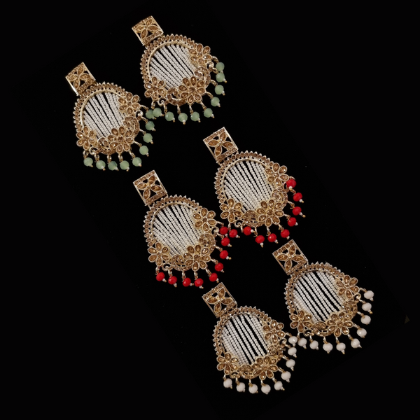 Flat Diamond and Pearls Chandbalis