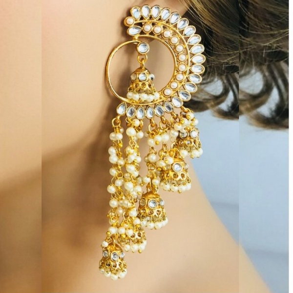 Kundan chandbali jhumka