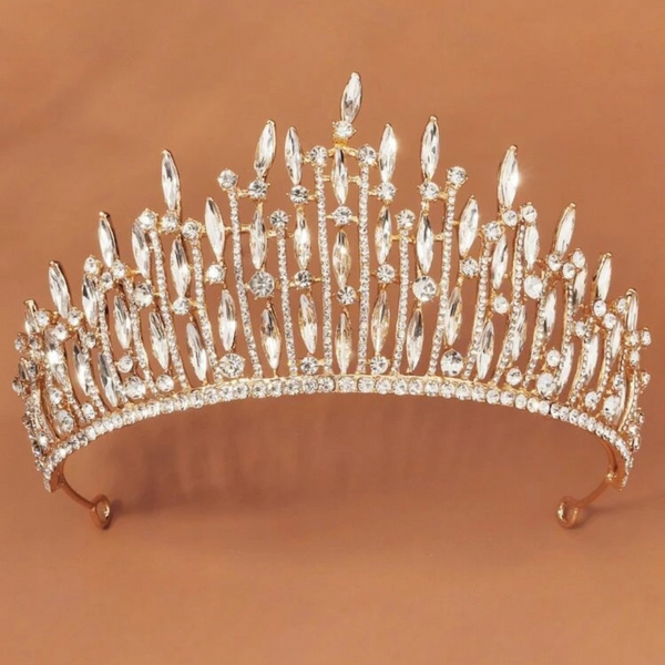 Rhinestone crown design wedding headband