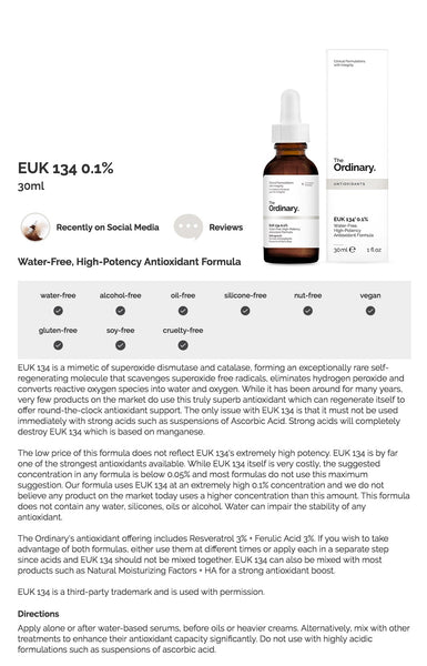 THE ORDINARY

EUK 134 0.1%( 30ml )