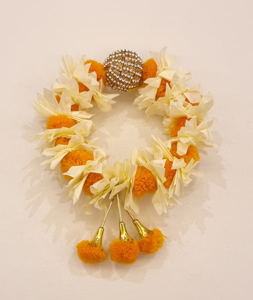 Hand Mustard Artificial Flower Gajra.