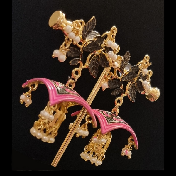 STYLBL designer multi color gold plated drop earrings.
