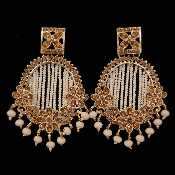 Flat Diamond and Pearls Chandbalis