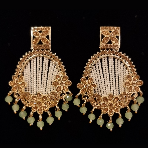 Flat Diamond and Pearls Chandbalis