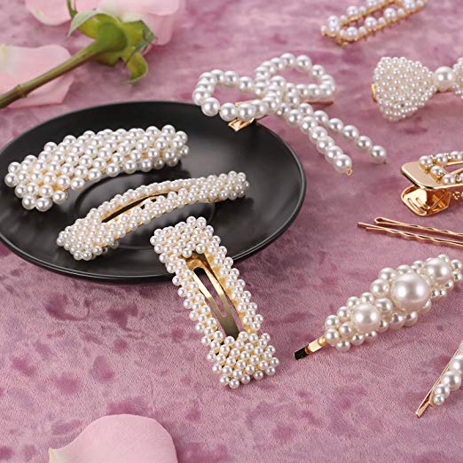 Pearl Hair Barrettes for Women Girls