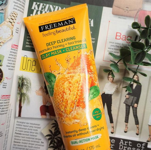 Freeman Beauty - Deep Clearing Manuka Honey + Tea Tree Oil Clay Mask & Cleanser