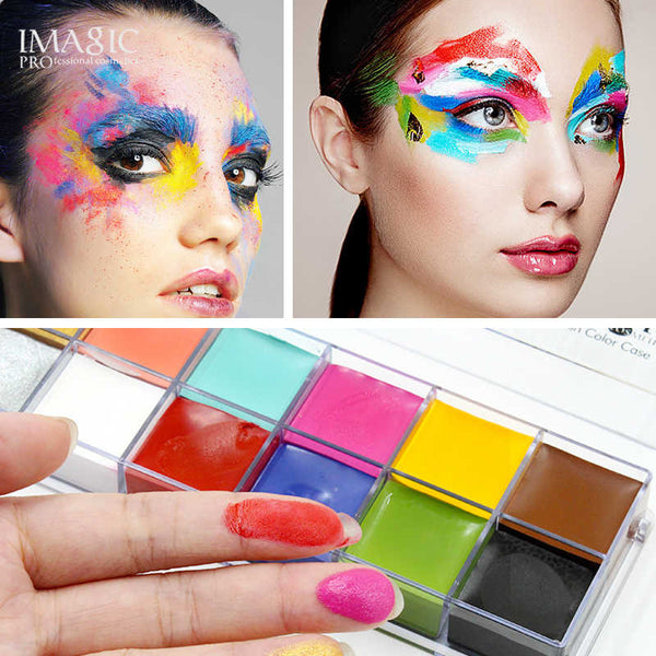 Face Body Paint IMAGIC Brand 12 Flash Colors case Halloween Party Fancy Dress Tattoo Oil Painting Art Beauty