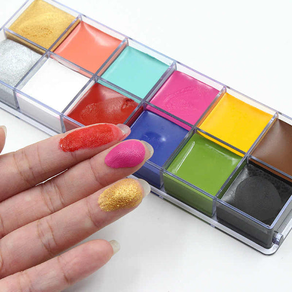 Face Body Paint IMAGIC Brand 12 Flash Colors case Halloween Party Fancy Dress Tattoo Oil Painting Art Beauty