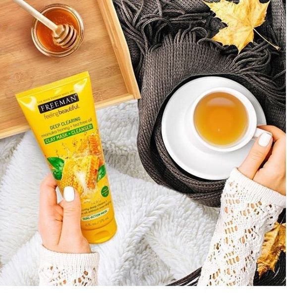 Freeman Beauty - Deep Clearing Manuka Honey + Tea Tree Oil Clay Mask & Cleanser