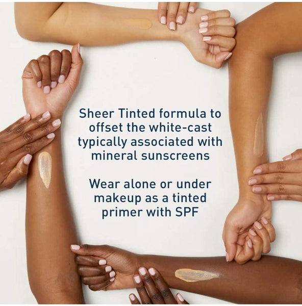 CeraVe Tinted Sunscreen with SPF 30 | Hydrating Mineral Sunscreen With Zinc Oxide & Titanium Dioxide | Sheer Tint for Healthy Glow 