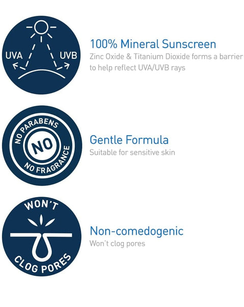 CeraVe Tinted Sunscreen with SPF 30 | Hydrating Mineral Sunscreen With Zinc Oxide & Titanium Dioxide | Sheer Tint for Healthy Glow 