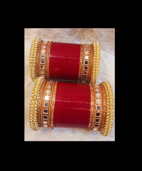 Traditional Red Bridal Chura By STYLBL [ size 2.8 ]